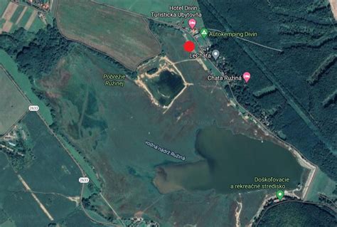 Mapa okolia vodnej nádrže Ružiná