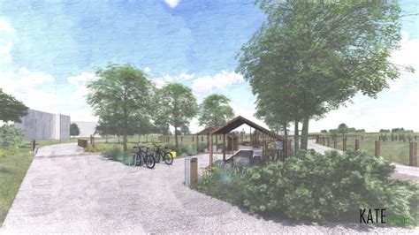 Vizualizácia Račianskeho potoka pretekajúceho cez areál komplexu