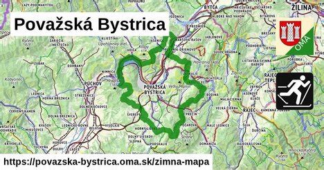 Mapa okresu Považská Bystrica s vyznačenými obcami Sverepec a Visolaje