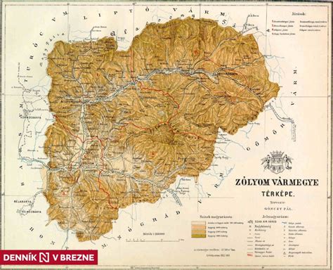 Mapa Nitrianskej župy z obdobia 19. storočia