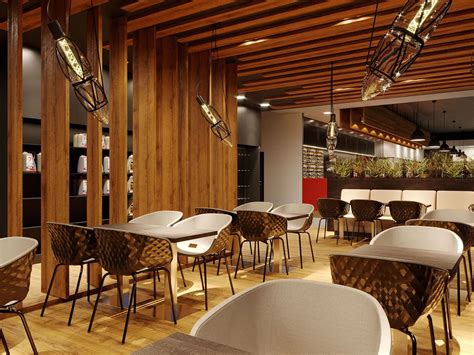 Interiér modernej reštaurácie s oddelenými zónami