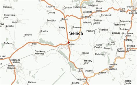 Mapa okresu Senica s vyznačenými obcami