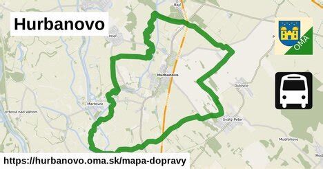 Mapa mesta Hurbanovo s vyznačenými lokalitami