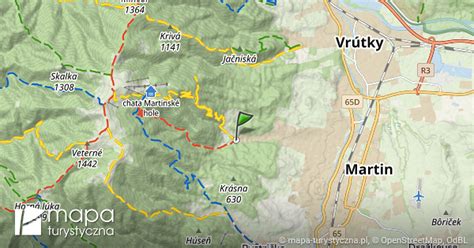 Mapa lokality Martin Stráne s vyznačenými nehnuteľnosťami