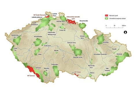Mapa prírodných oblastí a chránených území v okolí Košických Olšian
