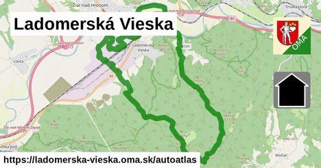 Mapa obce Ladomerská Vieska s vyznačenými zónami