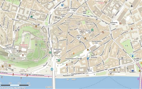 Mapa historického centra Bratislavy
