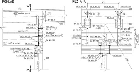 Detail spojenia dvoch dielov stavebného sklz