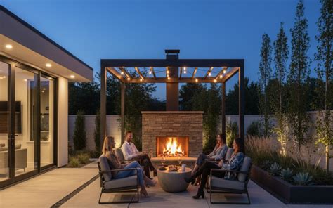 Vizualizácia hotového záhradného krbu