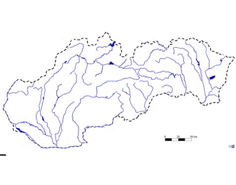 Mapa východného Slovenska s vyznačenou polohou Nižnej Kamenice