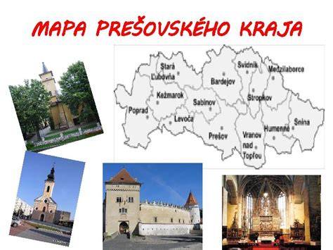 Mapa Prešovského kraja s vyznačenými oblasťami predaja