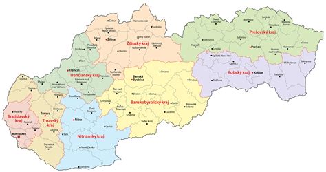 Map of Eastern Slovakia highlighting Medzilaborce