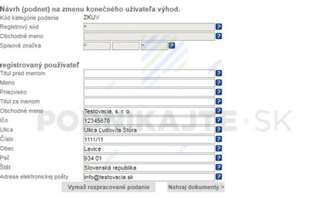 Ilustrácia elektronického formulára na podanie návrhu