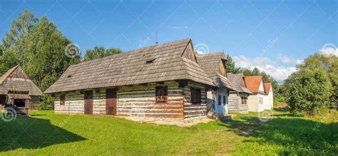Traditional wooden house in a Slovak village