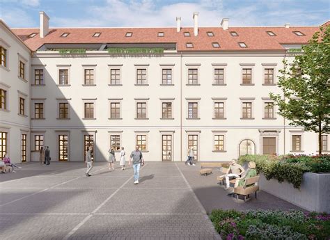 Vizualizácia moderného podnikateľského centra v historickom prostredí