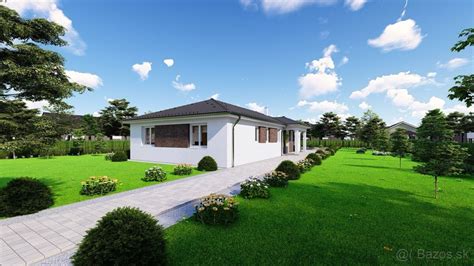 Vizualizácia pôdorysu moderného 4-izbového bungalovu