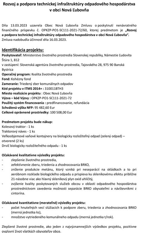 Diagram znázorňujúci prvky technickej infraštruktúry obce