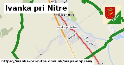 Mapa obce Ivanka pri Nitre s vyznačenými novými obytnými zónami