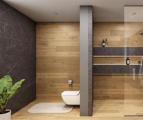 široký záber na čerstvo zašpárovanú stenu v kúpeľni