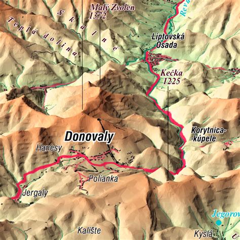 Mapa Slovenska s vyznačenou oblasťou Veľkého Biela a okolia