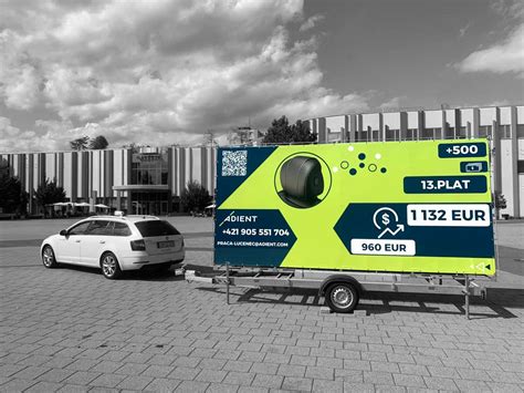 Mobilný billboard na prívesnom vozíku