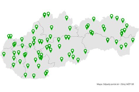 mapa skládok odpadov SR
