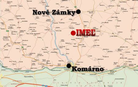 Mapa obce Imel s vyznačenými zónami