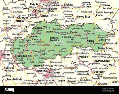 Map of cadastral areas of Slovakia