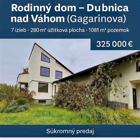 Rodinný dom s priestrannou záhradou v okolí Dubnice nad Váhom