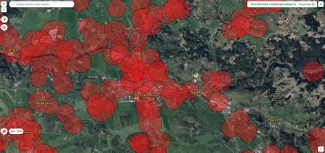 Mapa s vyznačenými rôznymi typmi pozemkov