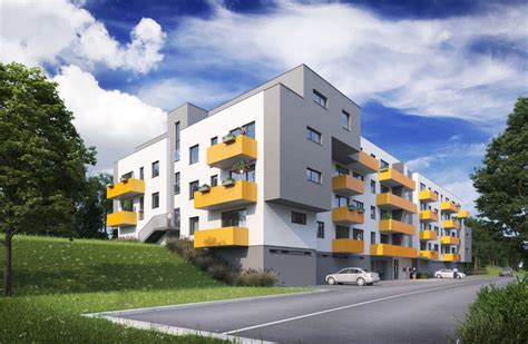 Moderná bytovka s predzáhradkami