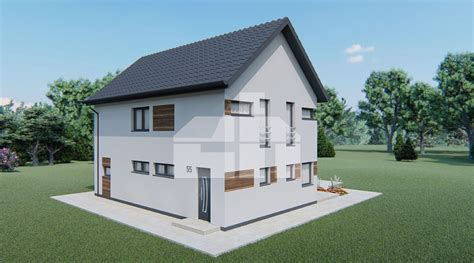 Schematický nákres bungalovu s rozdelením na dennú a nočnú časť
