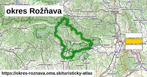 Mapa okresu Rožňava s vyznačenými dôležitými inštitúciami