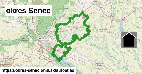Mapa okresu Senec s vyznačenými obcami spadajúcimi pod Spoločný stavebný úrad