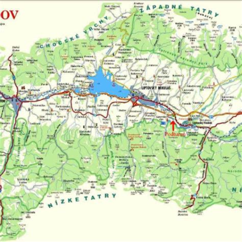 Mapa obce Podtureň