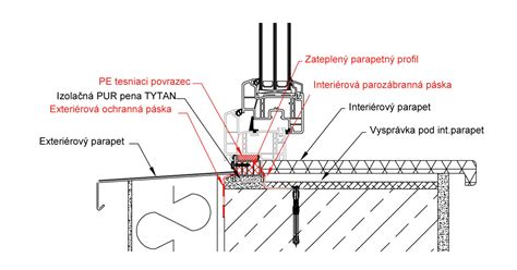 Detail plastového okna s oceľovou výztuhou