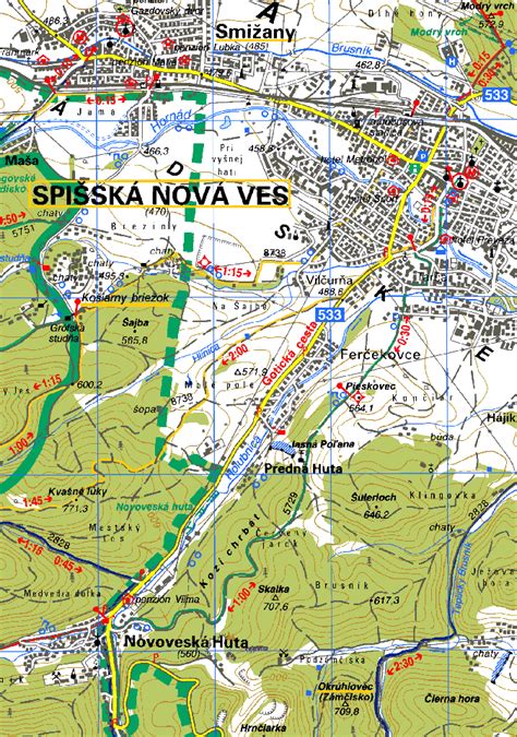 Mapa okresu Spišská Nová Ves