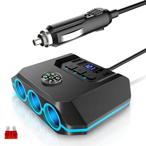 Ilustrácia rozdvojky automobilového zapaľovača s USB portami