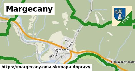 Mapa obce Margecany