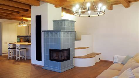 Detail vnútornej šamotovej výmurovky kachľovej pece