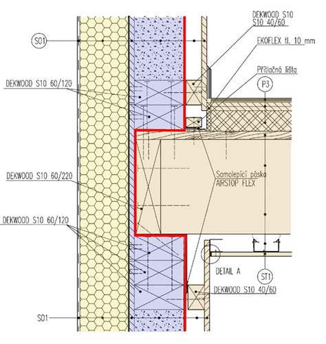 Detail spojenia parozábrany s komínom