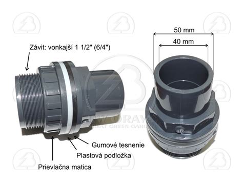 PVC tvarovka - prechodka s vonkajším závitom