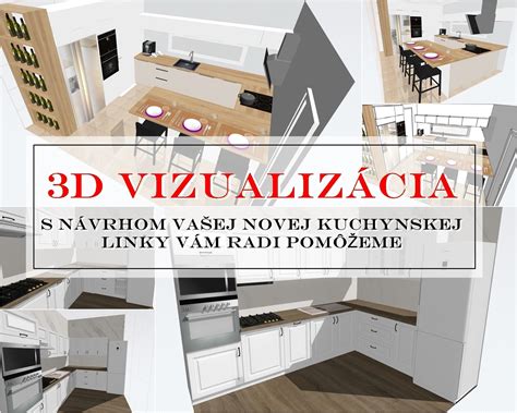 Vizualizácia kuchynskej linky s drezom umiestneným pod oknom