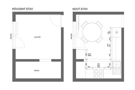 Vizualizácia kuchyne pred a po rekonštrukcii