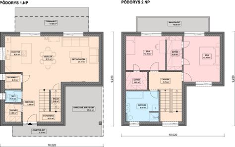 Pôdorys domu s modernou prístavbou