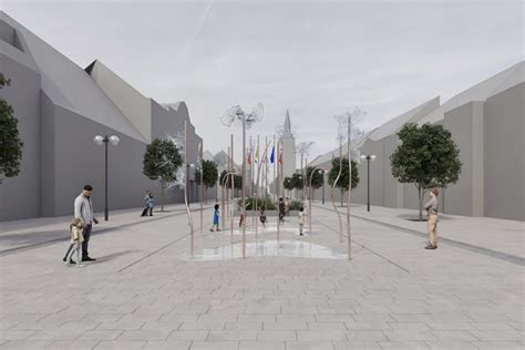 Detailná vizualizácia novej interaktívnej fontány na Námestí sv. Egídia