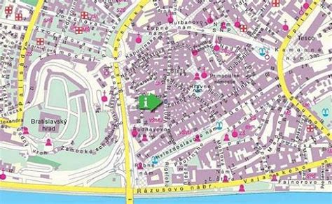 Mapa hluku - Centrum Bratislavy počas dňa