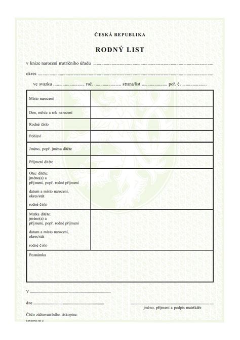 matrika vypisuje rodny list