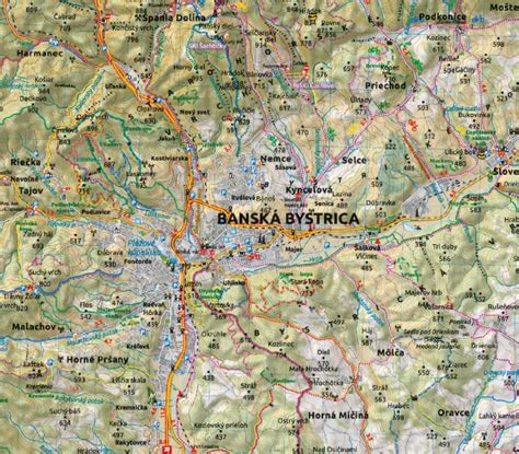 Mapa Banská Bystrica a okolie