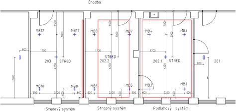 Pôdorys kancelárskych priestorov s rozmiestnením